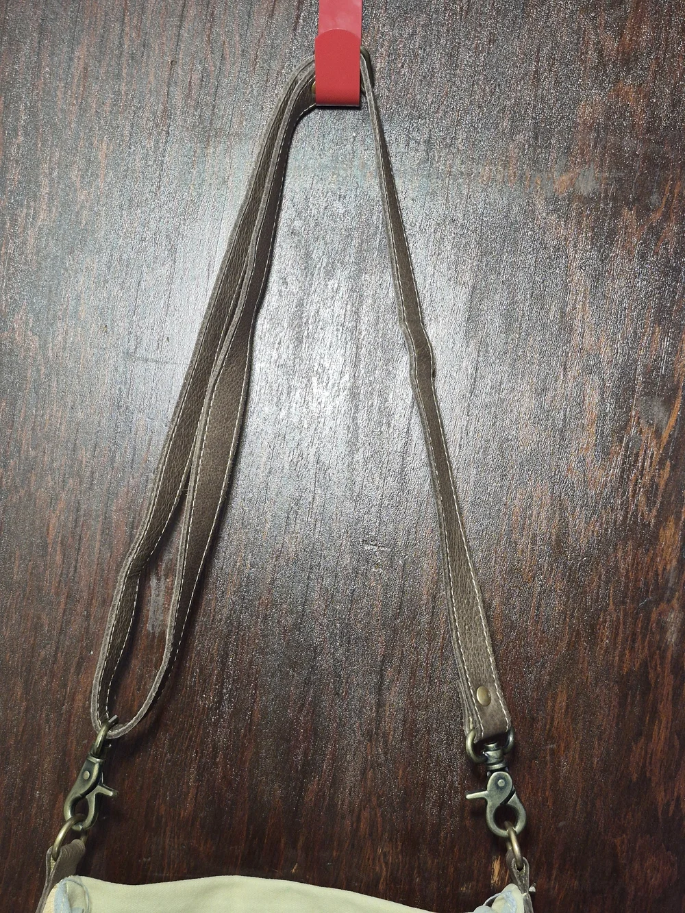 Myra Bag Patchwork Canvas Messenger in Brown, Cream, Gray